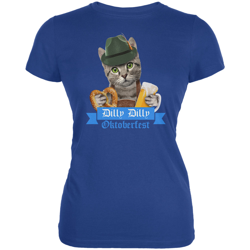 Dilly Dilly Oktoberfest Funny Cat Juniors Soft T Shirt Juniors T-Shirts Old Glory 2XL Royal