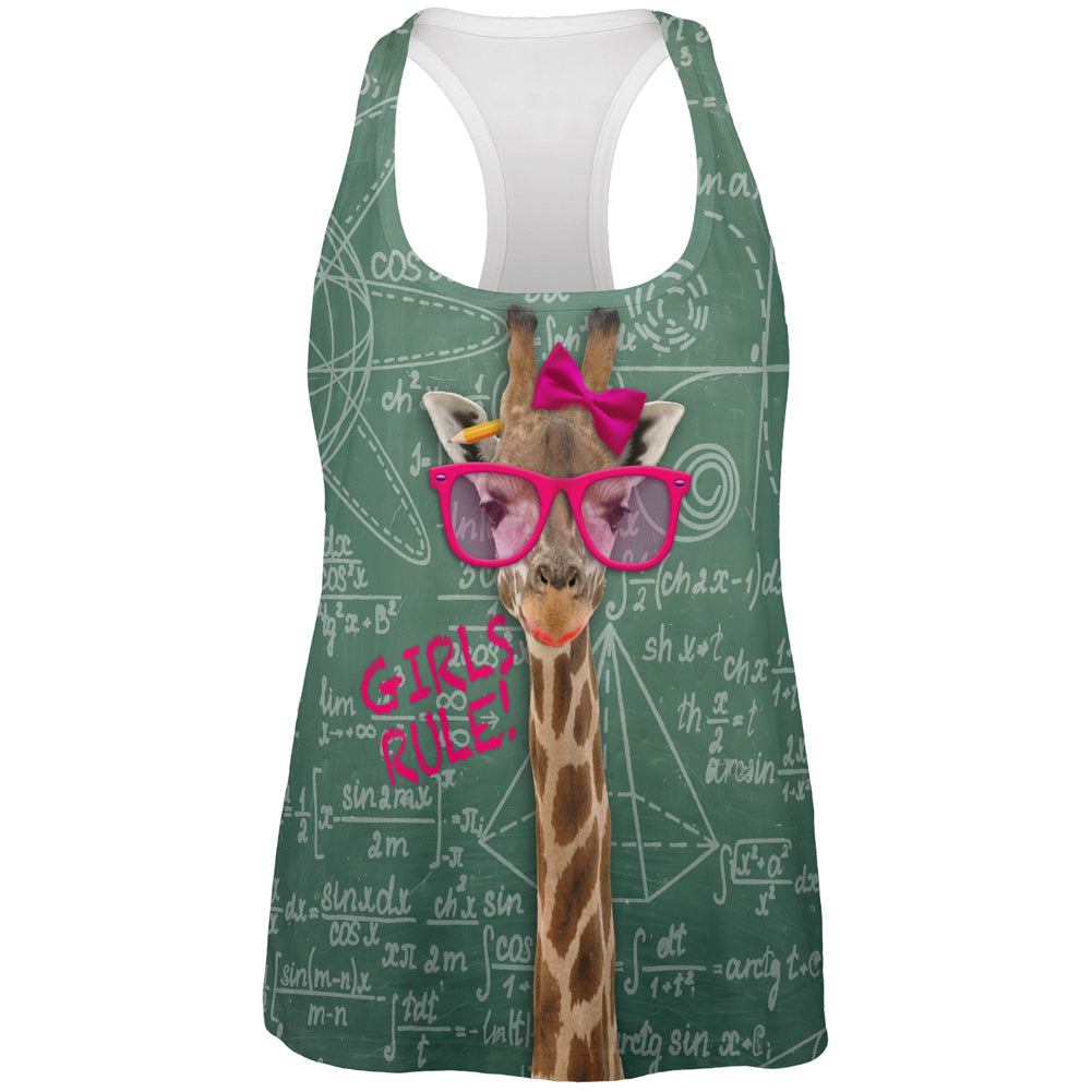 Giraffe Math Geek Girl Formulas All Over Womens Work Out Tank Top Women's Tank Tops Old Glory 2XL Multi