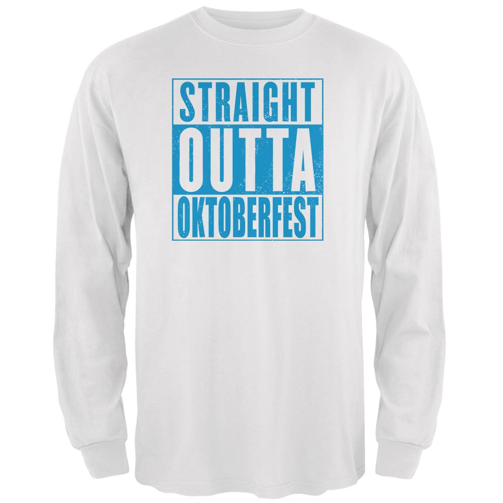 Straight Outta Oktoberfest Mens Long Sleeve T Shirt Men's Long Sleeves Old Glory 2XL White