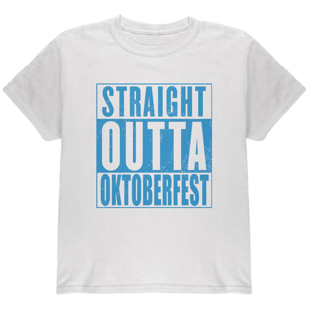 Straight Outta Oktoberfest Youth T Shirt Youth T-Shirts Old Glory LG White
