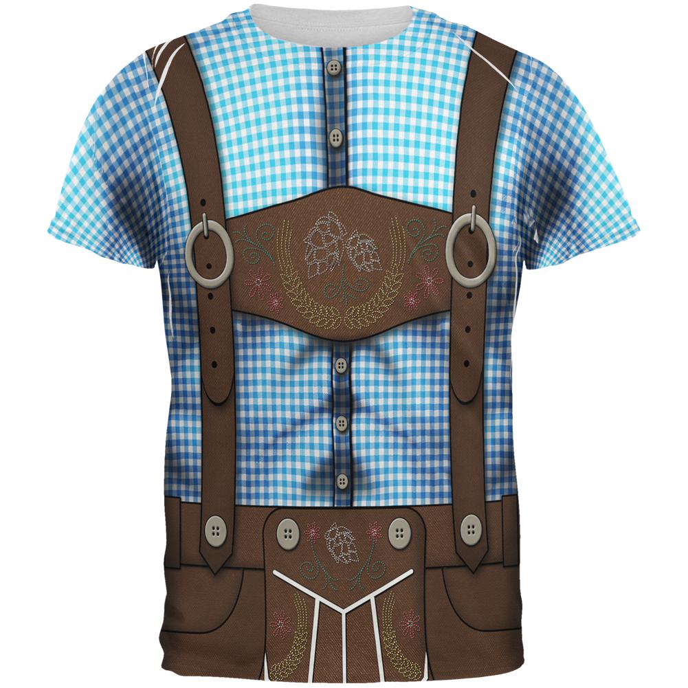 Oktoberfest Lederhosen Drinking Champion Costume All Over Mens T Shirt Men's T-Shirts Old Glory 2XL Multi