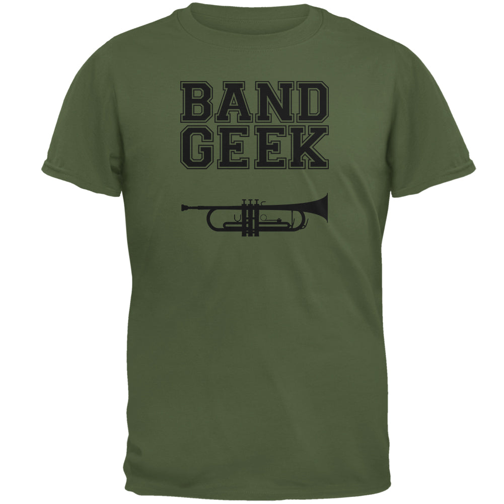 Band Geek Trumpet Mens T Shirt Men's T-Shirts Old Glory 2XL Military Green