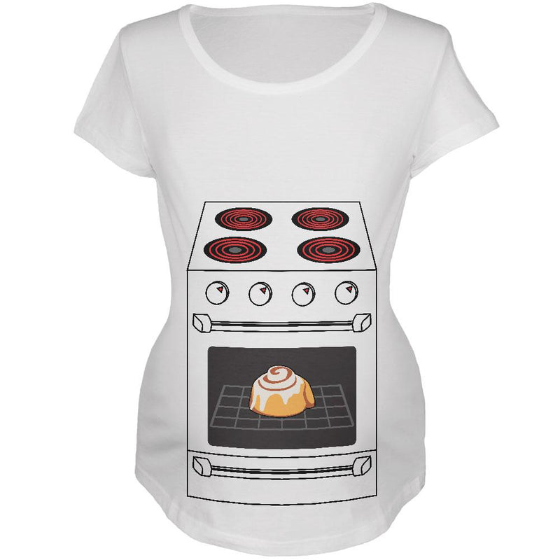 Halloween Costume Pregnant Bun in the Oven Maternity Soft T Shirt Maternity T-Shirts Old Glory 2XL White