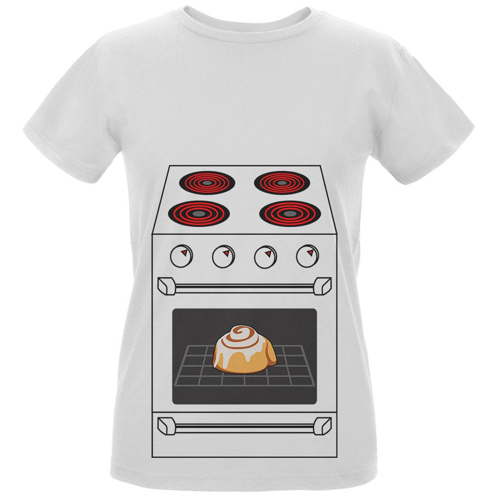 Halloween Costume Pregnant Bun in the Oven Womens Organic T Shirt Women's T-Shirts Old Glory LG White