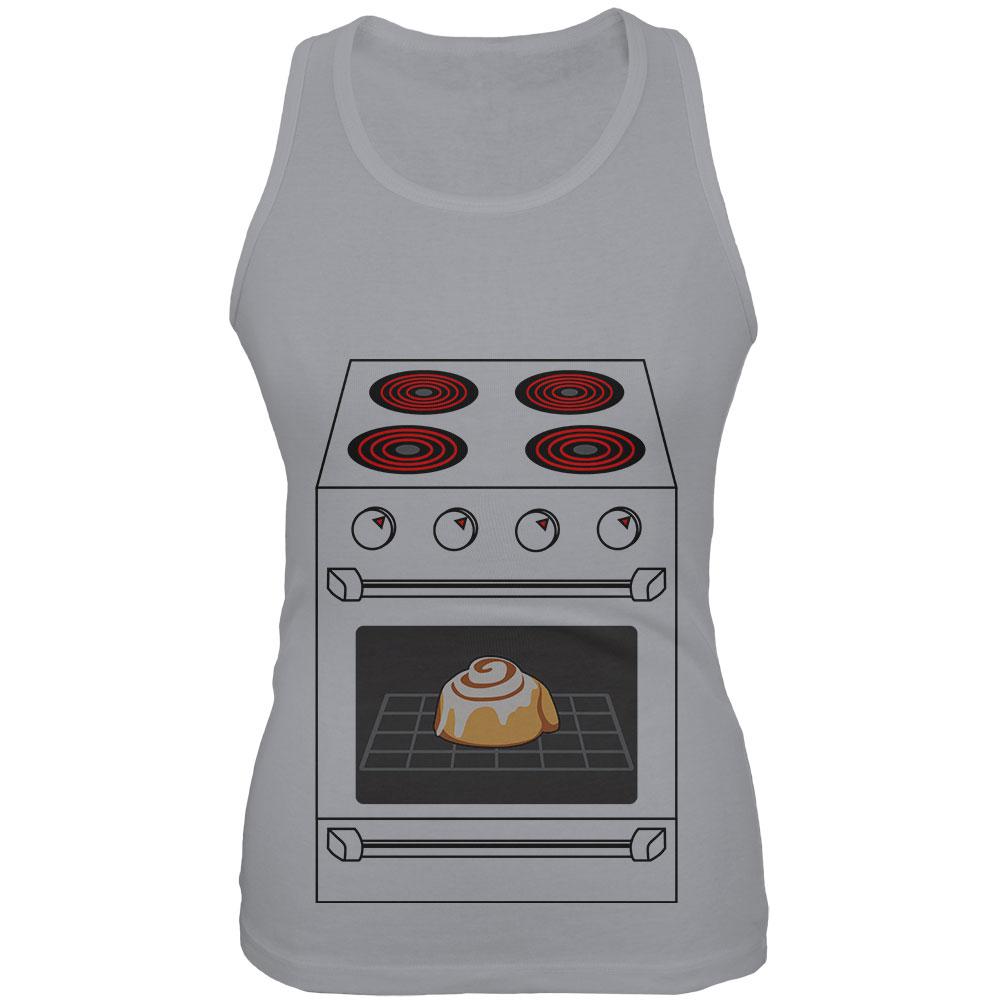 Halloween Costume Pregnant Bun in the Oven Juniors Soft Tank Top Juniors Tank Tops Old Glory 2XL Grey