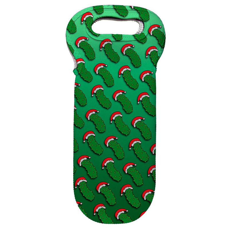 Christmas German Pickle Pattern Wine Tote Bag Totes Old Glory