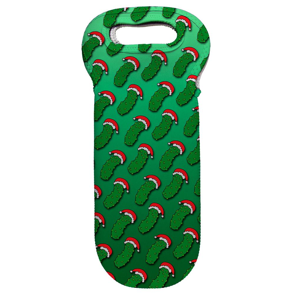 Christmas German Pickle Pattern Wine Tote Bag Totes Old Glory OS Multi