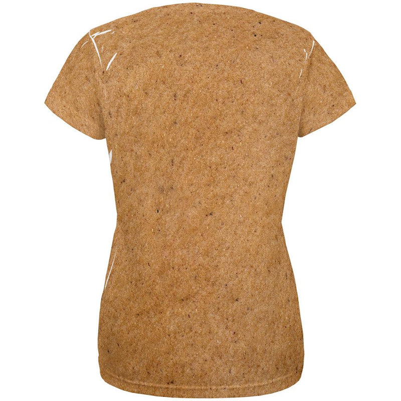 Naked Gingerbread Woman Costume Boobs Boobies All Over Womens T Shirt Women's T-Shirts Old Glory