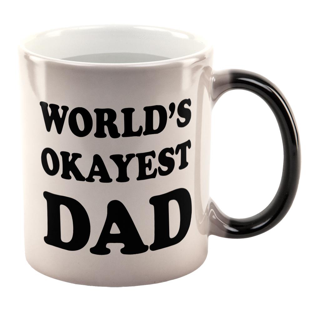 Father's Day World's Okayest Dad All Over Heat Changing Coffee Mug Coffee Mugs Old Glory OS Multi