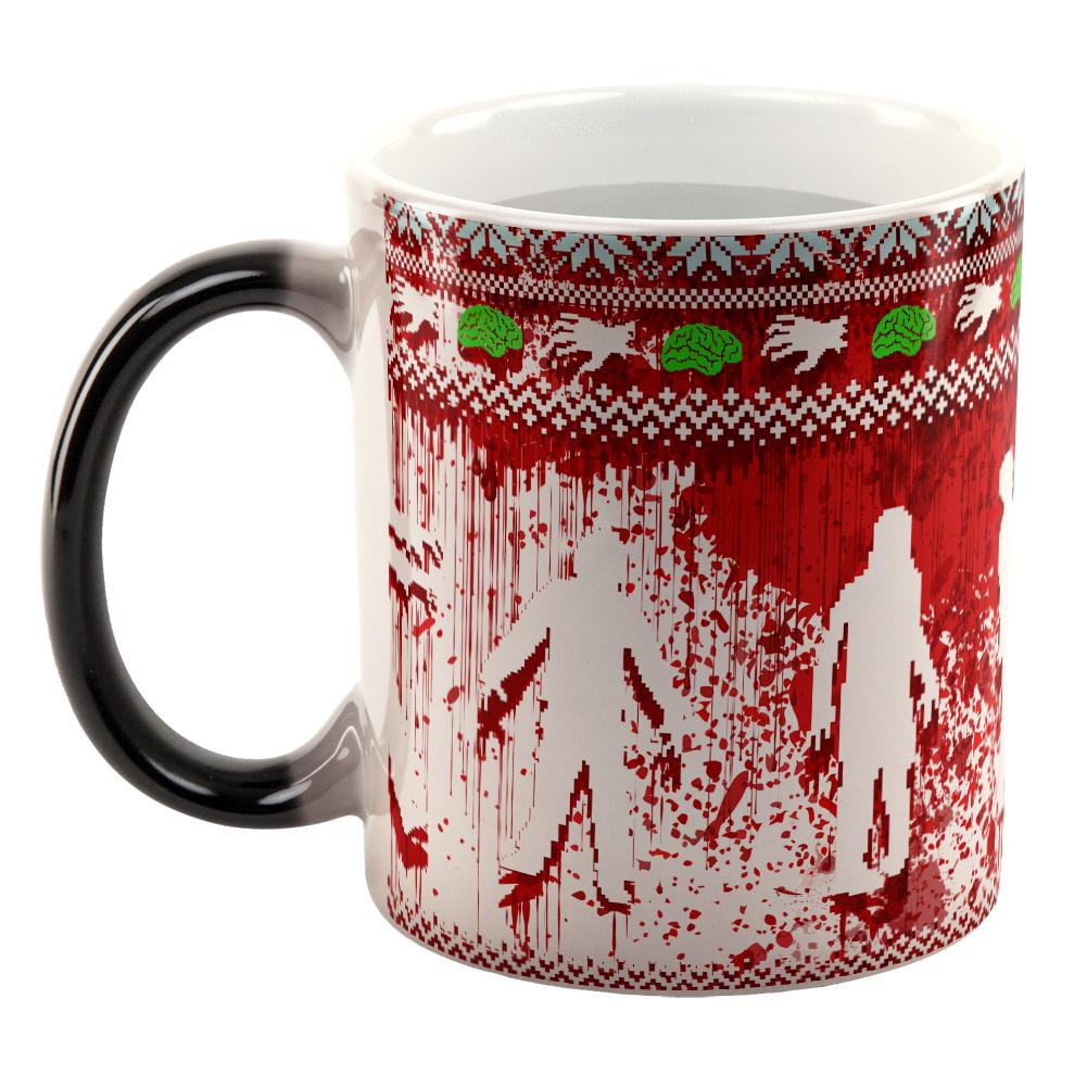 Ugly Christmas Sweater Bloody Zombie Attack Survivor All Over Heat Changing Coffee Mug Coffee Mugs Old Glory