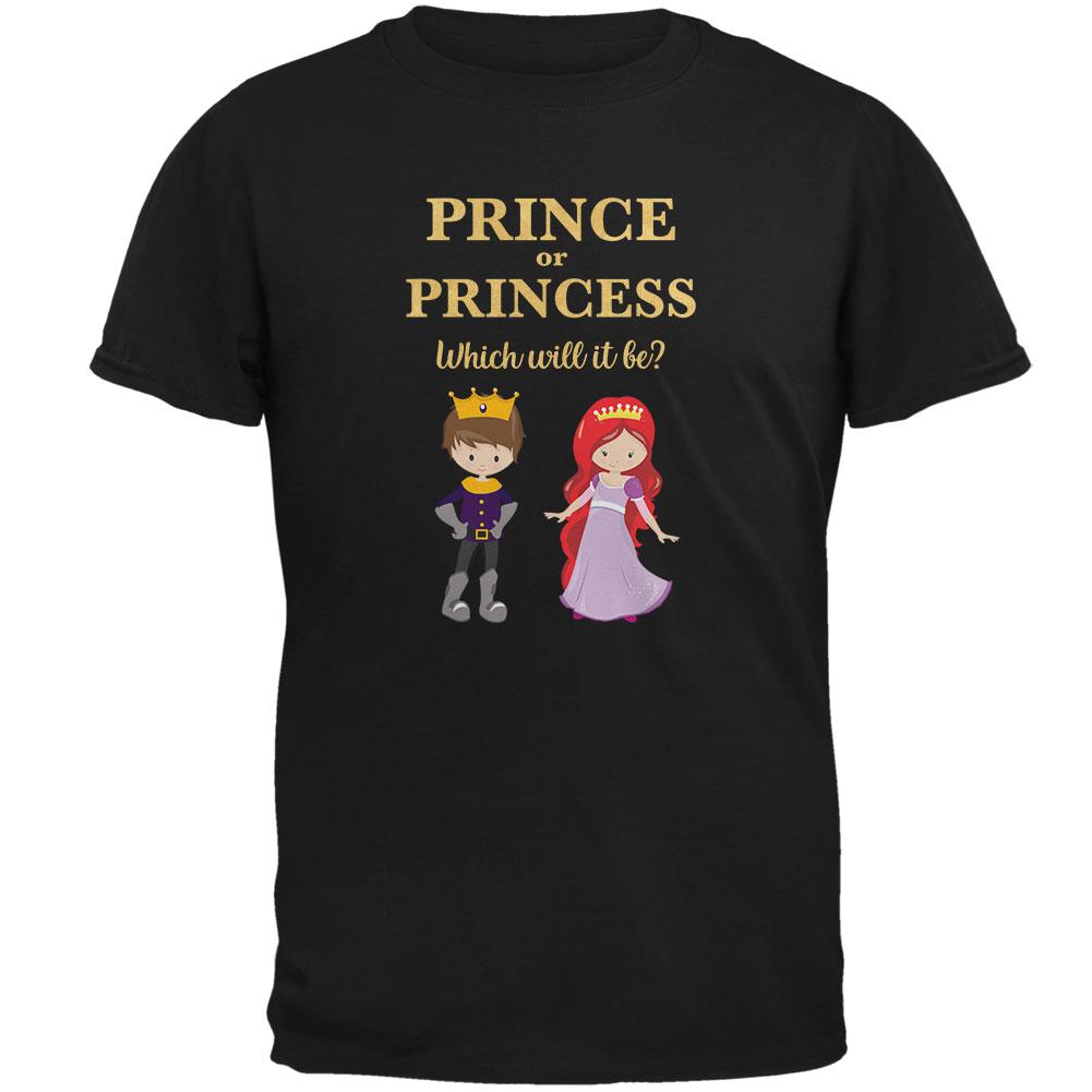 Gender Reveal Prince Or Princess Mens T Shirt Men's T-Shirts Old Glory 2XL Black