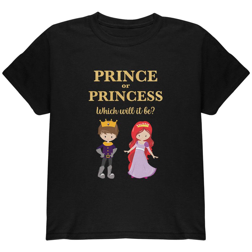 Gender Reveal Prince Or Princess Youth T Shirt Youth T-Shirts Old Glory LG Black