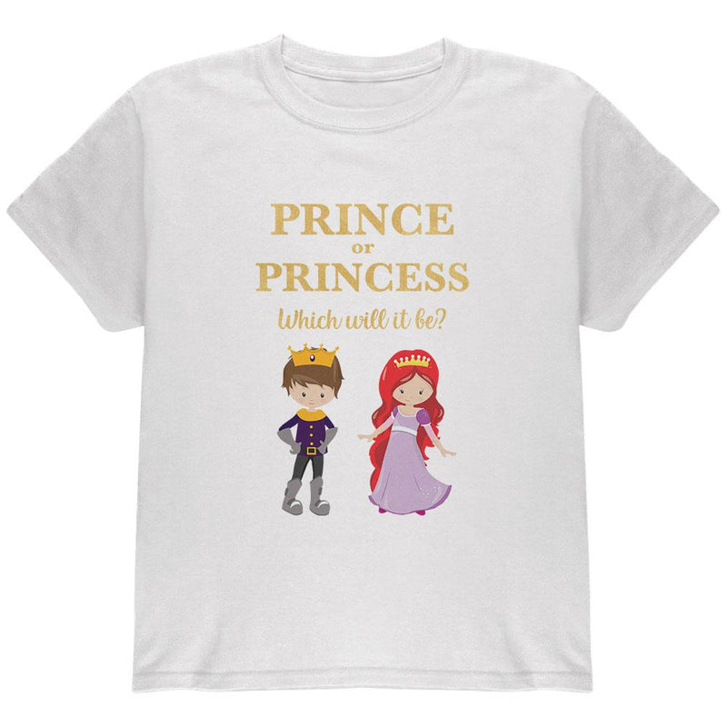 Gender Reveal Prince Or Princess Youth T Shirt Youth T-Shirts Old Glory LG White
