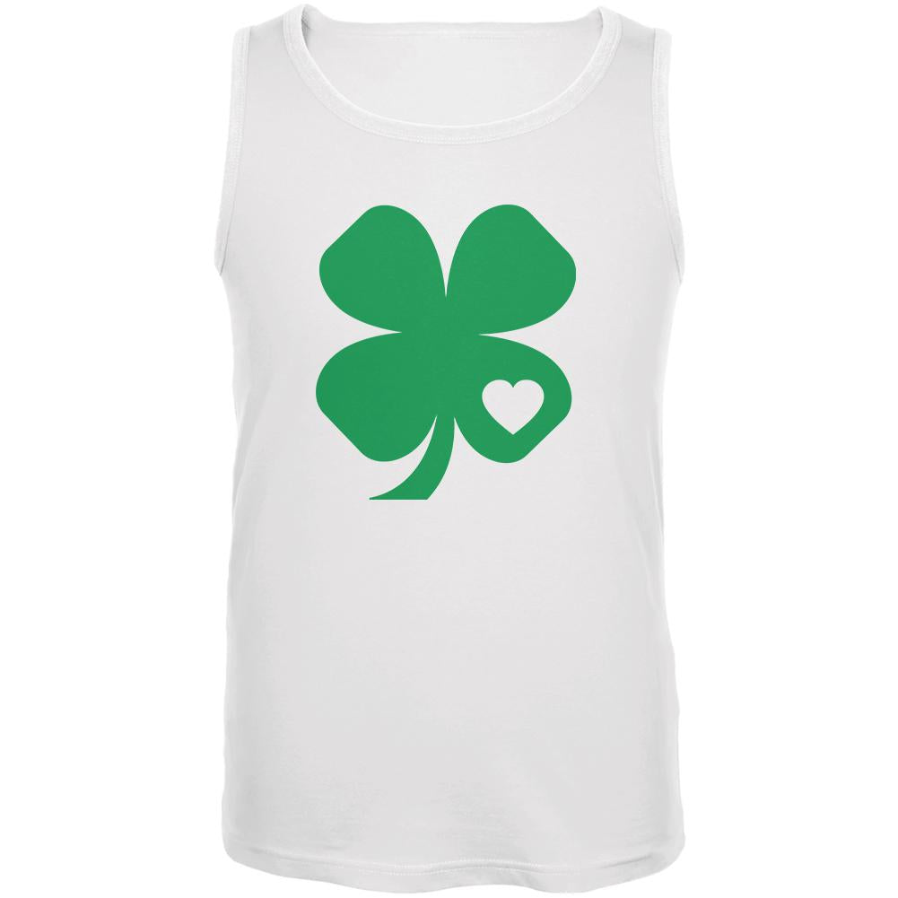 St. Patricks Day Shamrock Heart Mens Tank Top Men's Tank Tops Old Glory 2XL White