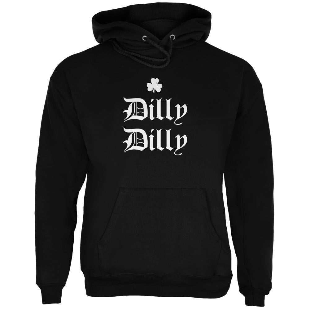 St. Patricks Day Dilly Dilly Shamrock Mens Hoodie Men's Hoodies Old Glory 2XL Black