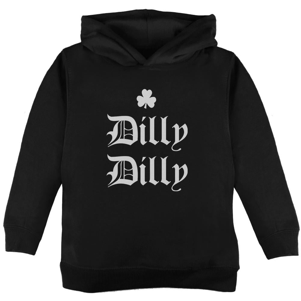 St. Patricks Day Dilly Dilly Shamrock Toddler Hoodie Toddler Hoodies Old Glory 2T Black