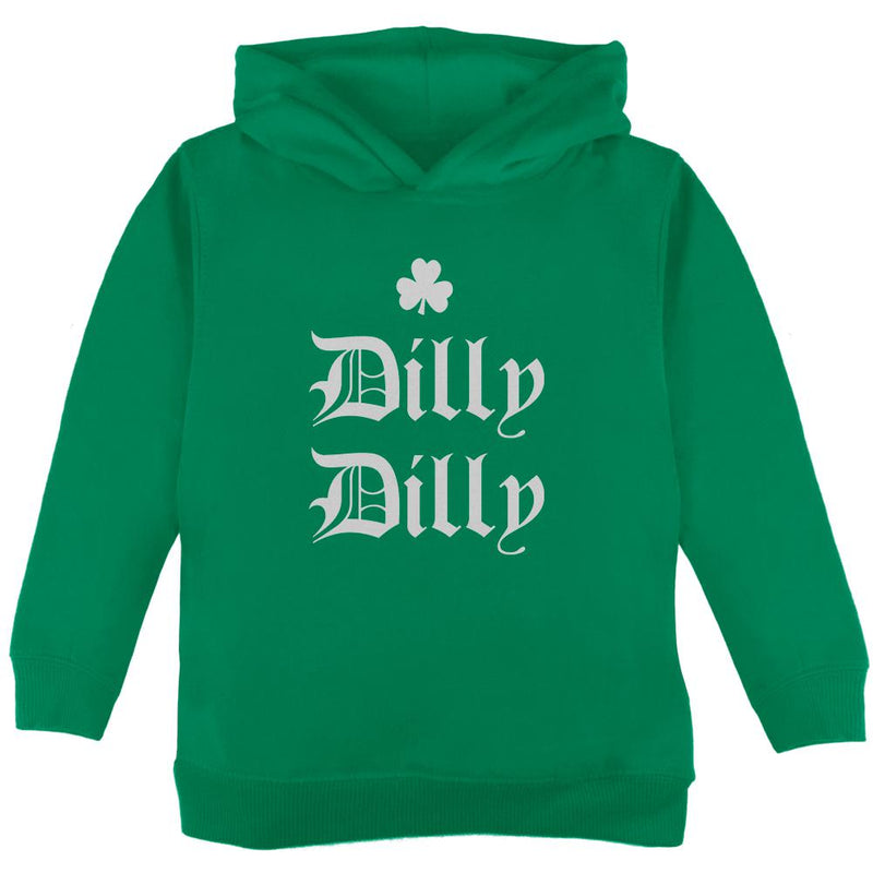 St. Patricks Day Dilly Dilly Shamrock Toddler Hoodie Toddler Hoodies Old Glory 2T Green