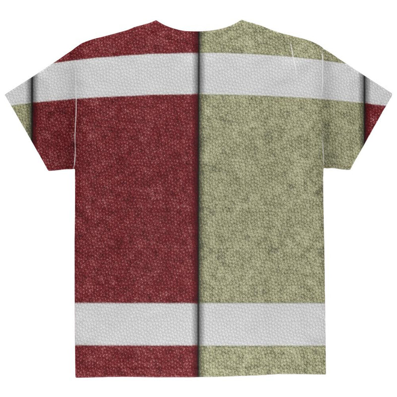 Fantasy Football Team Beige and Maroon All Over Youth T Shirt Youth T-Shirts Old Glory