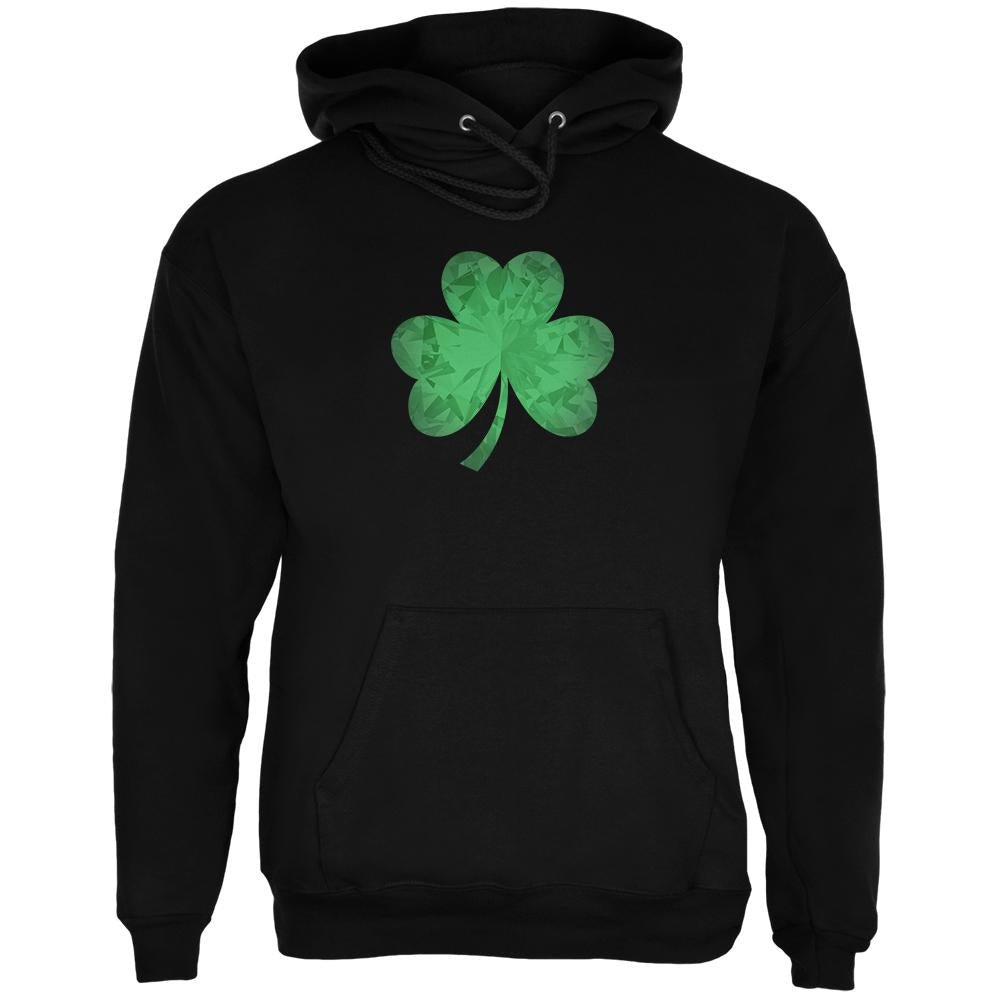 St. Patricks Day Jeweled Shamrock Mens Hoodie Men's Hoodies Old Glory 2XL Black
