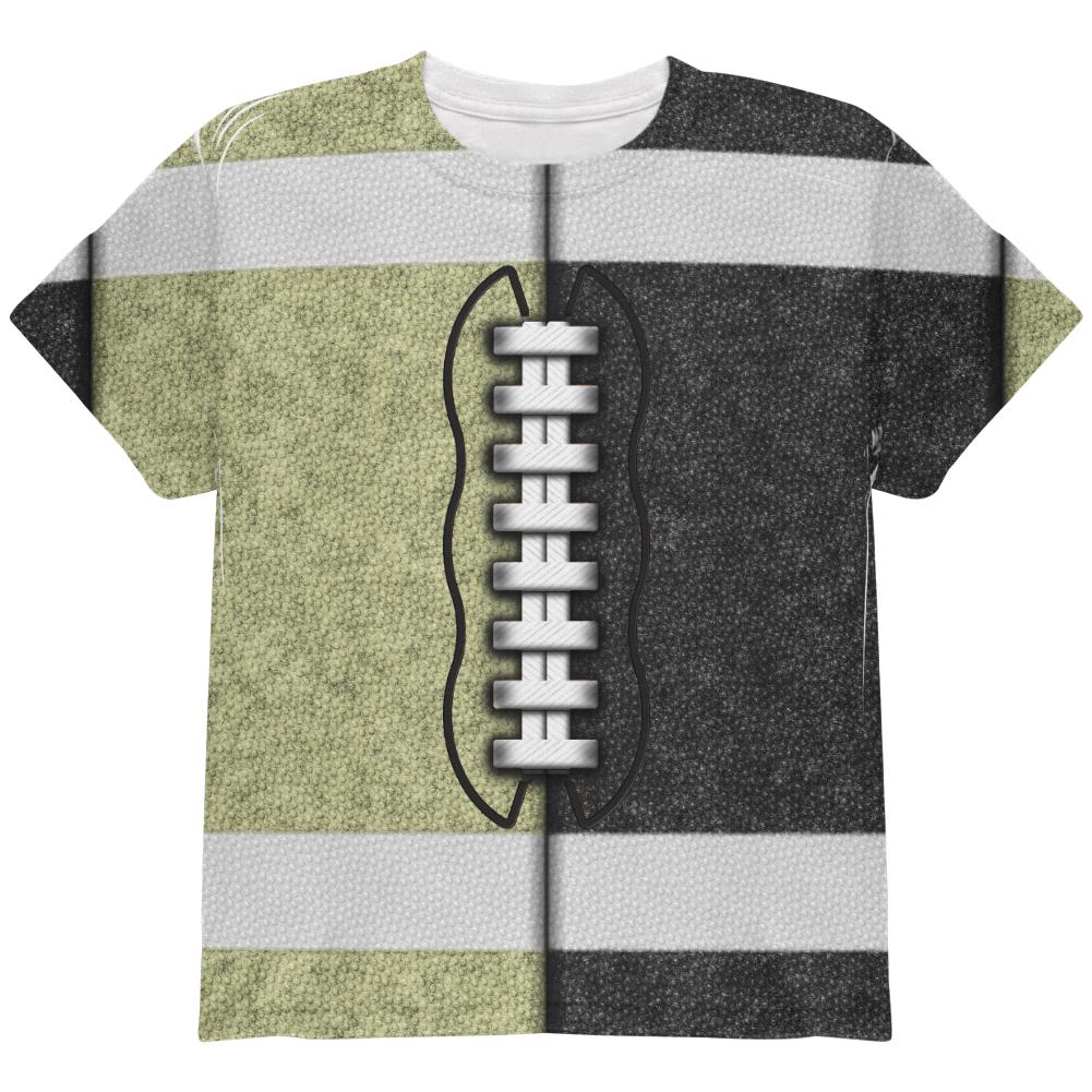 Fantasy Football Team Black and Gold All Over Youth T Shirt Youth T-Shirts Old Glory LG Multi