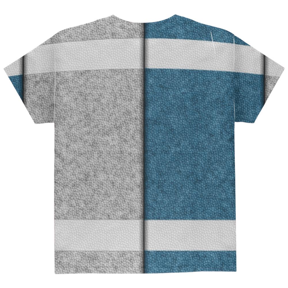 Fantasy Football Team Blue and Grey All Over Youth T Shirt Youth T-Shirts Old Glory