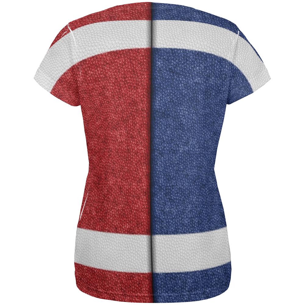Fantasy Football Team Blue and Red All Over Womens T Shirt Women's T-Shirts Old Glory