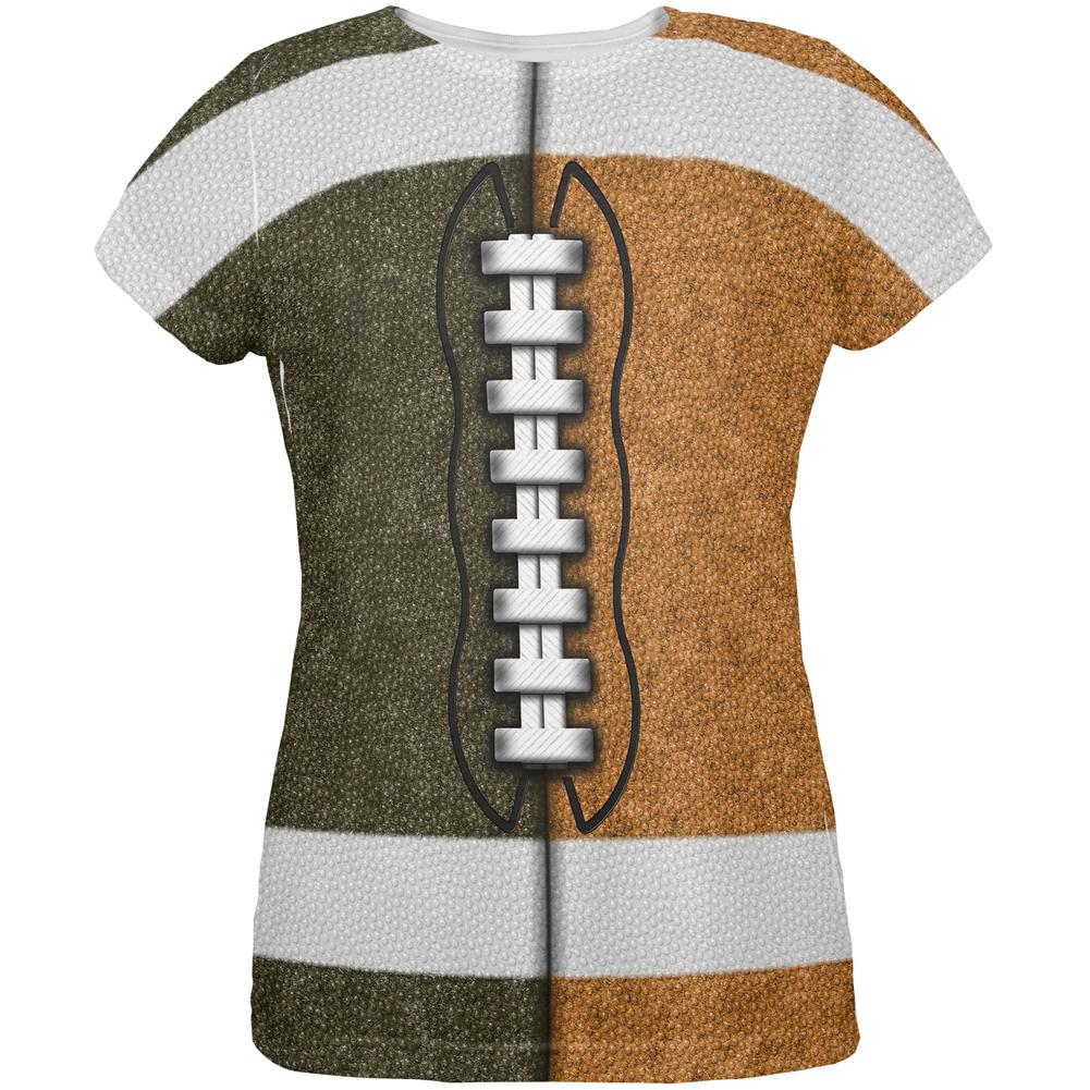 Fantasy Football Team Brown and Rust All Over Womens T Shirt Women's T-Shirts Old Glory 2XL Multi