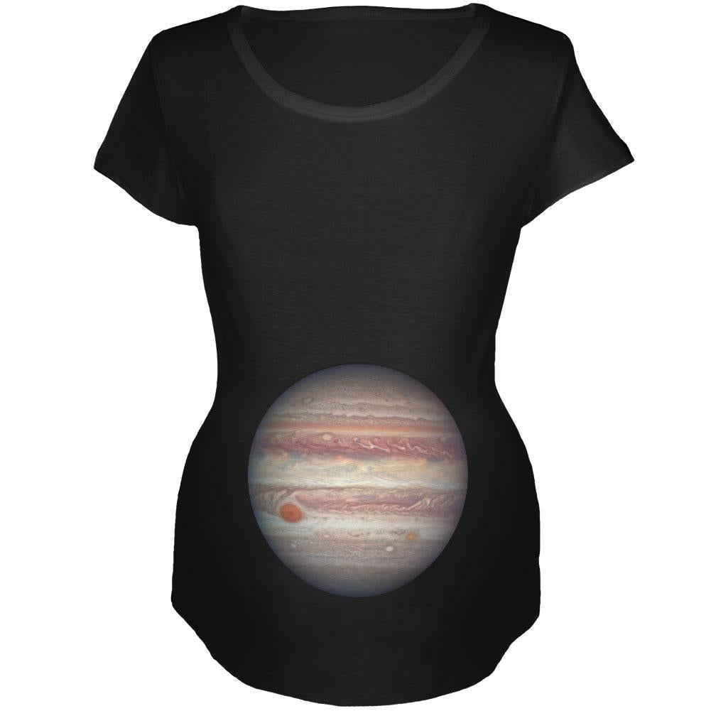 Planet Jupiter Pregnancy Costume Maternity Soft T Shirt Maternity T-Shirts Old Glory 2XL Black