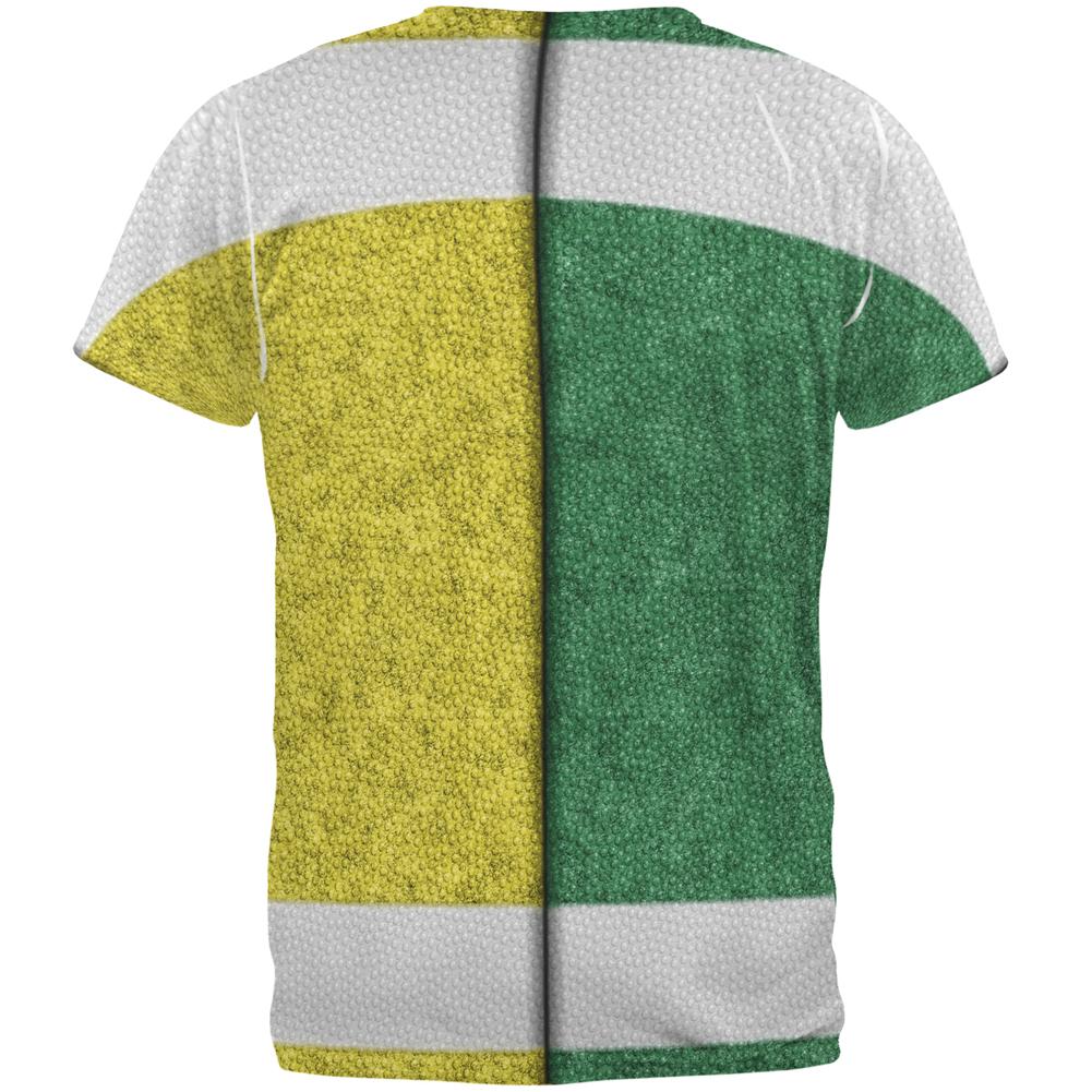 Fantasy Football Team Green and Yellow All Over Mens T Shirt Men's T-Shirts Old Glory