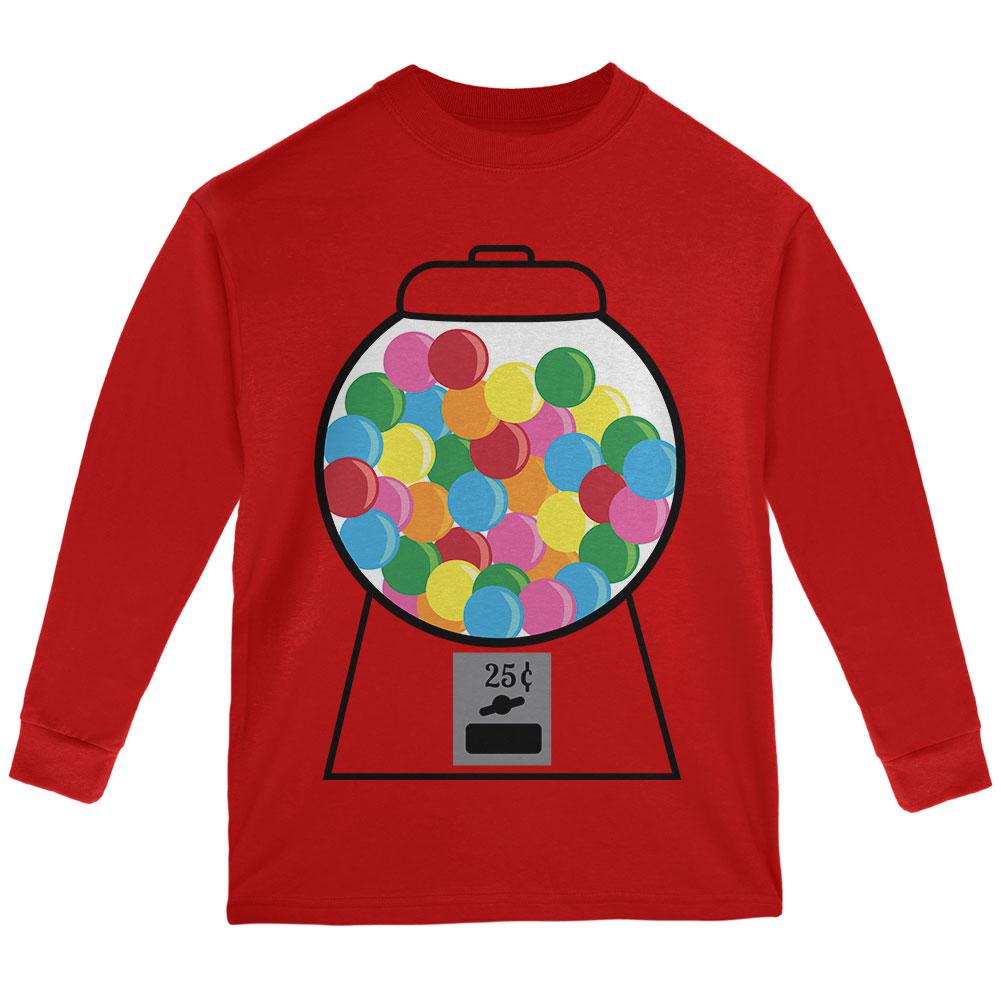 Candy Gumball Machine Costume Youth Long Sleeve T Shirt Youth Long Sleeves Old Glory LG Red