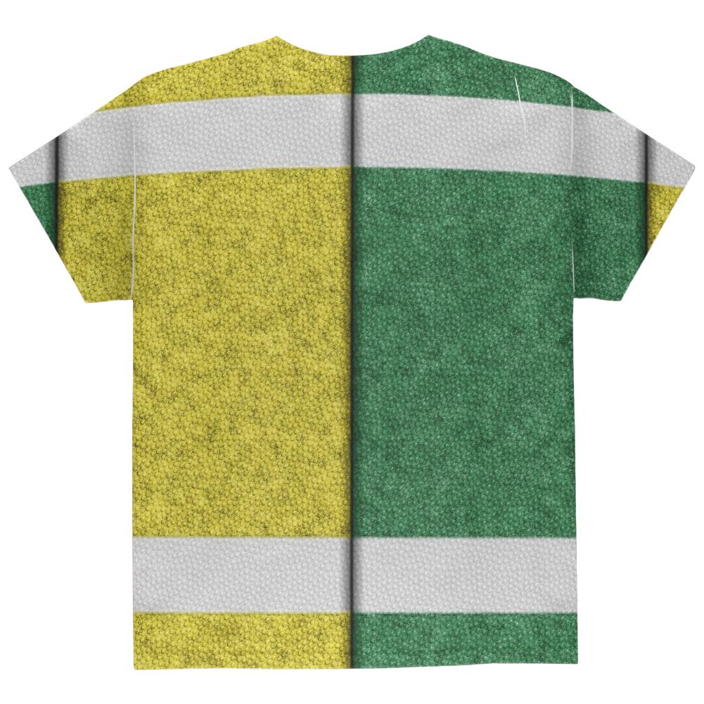 Fantasy Football Team Green and Yellow All Over Youth T Shirt Youth T-Shirts Old Glory