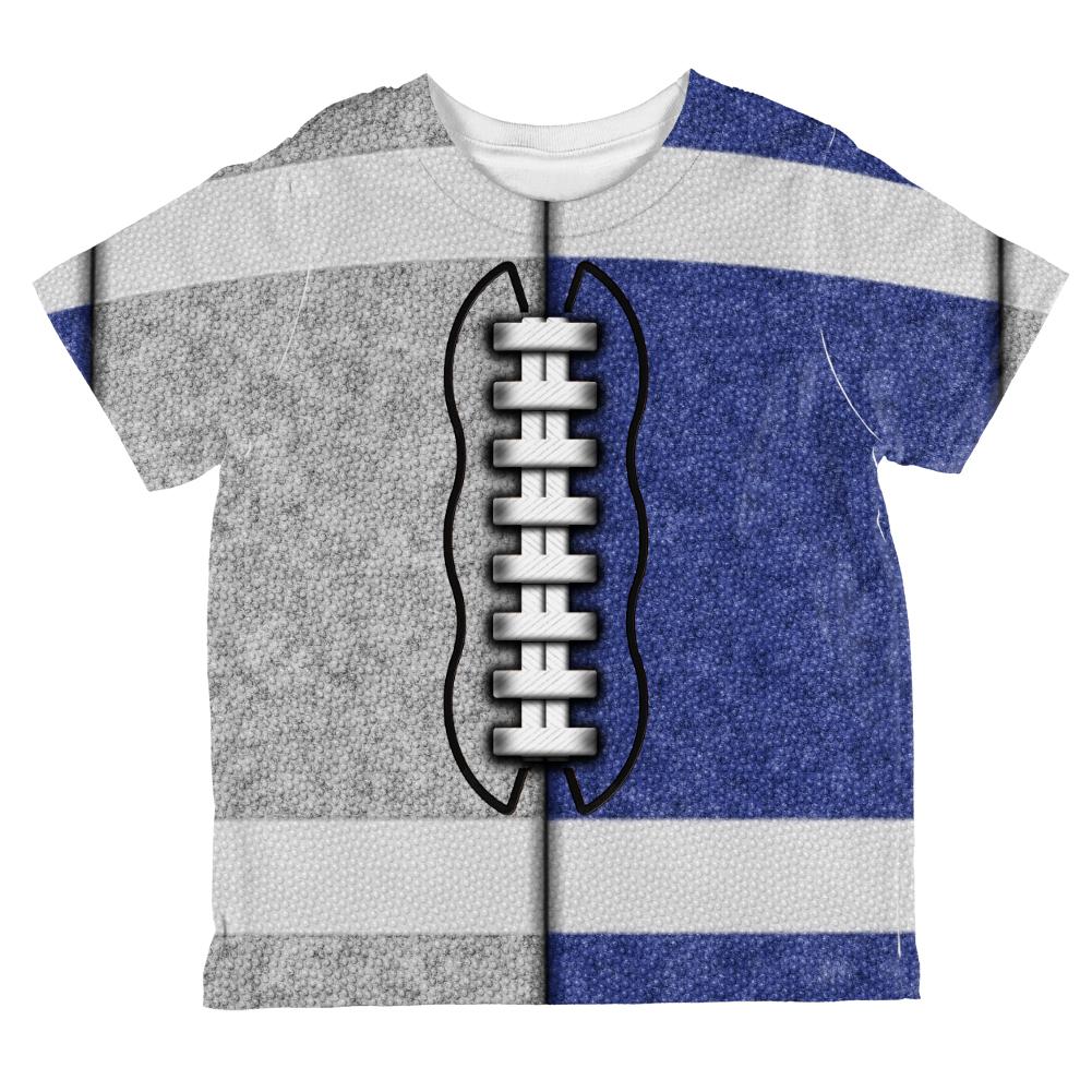 Fantasy Football Team Grey and Blue All Over Toddler T Shirt Toddler T-Shirts Old Glory 2T Multi