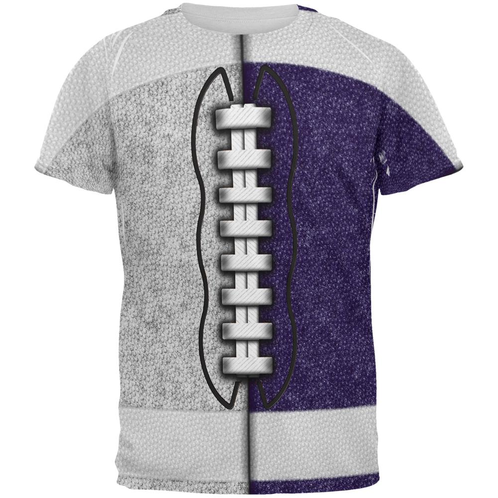 Fantasy Football Team Grey and Navy All Over Mens T Shirt Men's T-Shirts Old Glory 2XL Multi