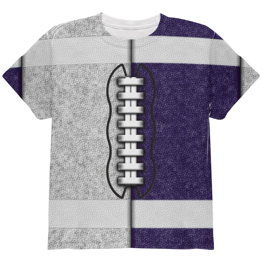 Fantasy Football Team Grey and Navy All Over Youth T Shirt Youth T-Shirts Old Glory LG Multi