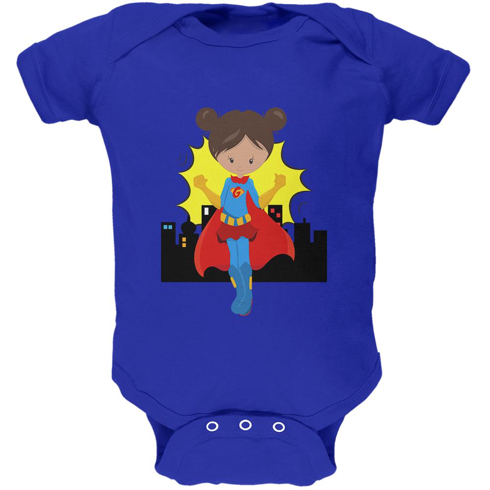 I'm a Girl What's Your Superpower Soft Baby One Piece Baby One Piece Old Glory 0-3M Blue