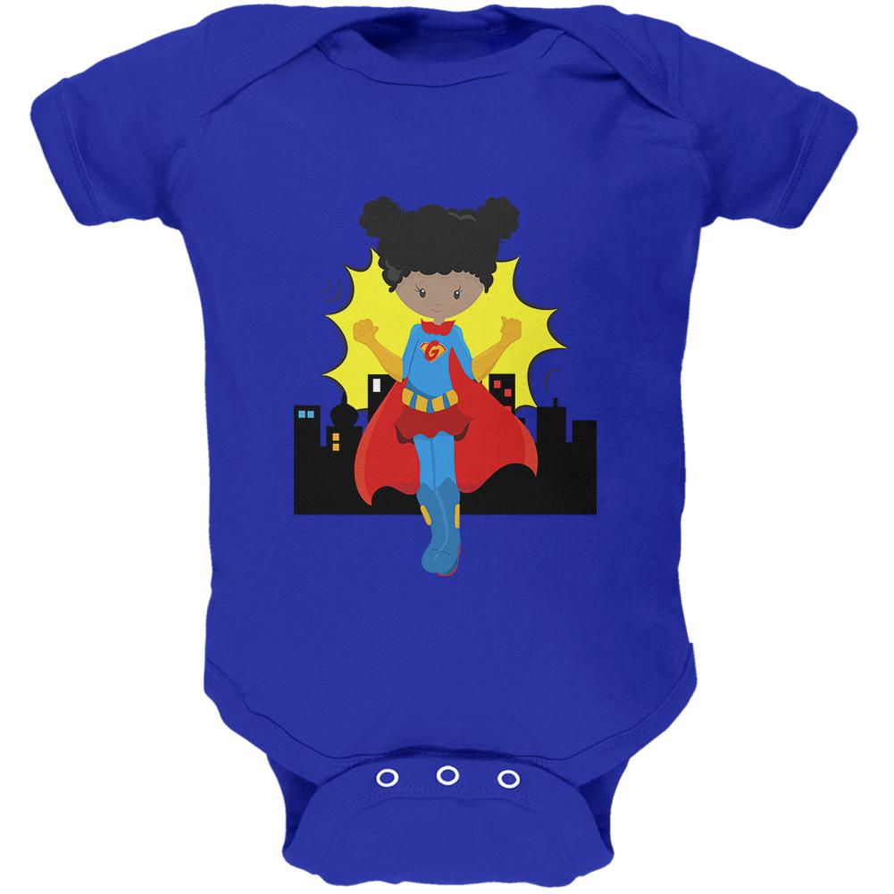 I'm a Girl What's Your Super Power Soft Baby One Piece Baby One Piece Old Glory 0-3M Blue
