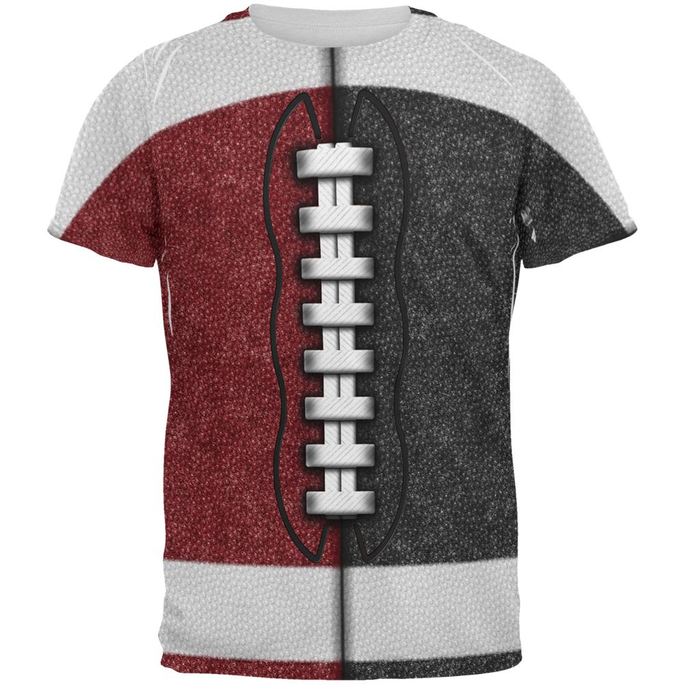 Fantasy Football Team Maroon and Black All Over Mens T Shirt Men's T-Shirts Old Glory 2XL Multi