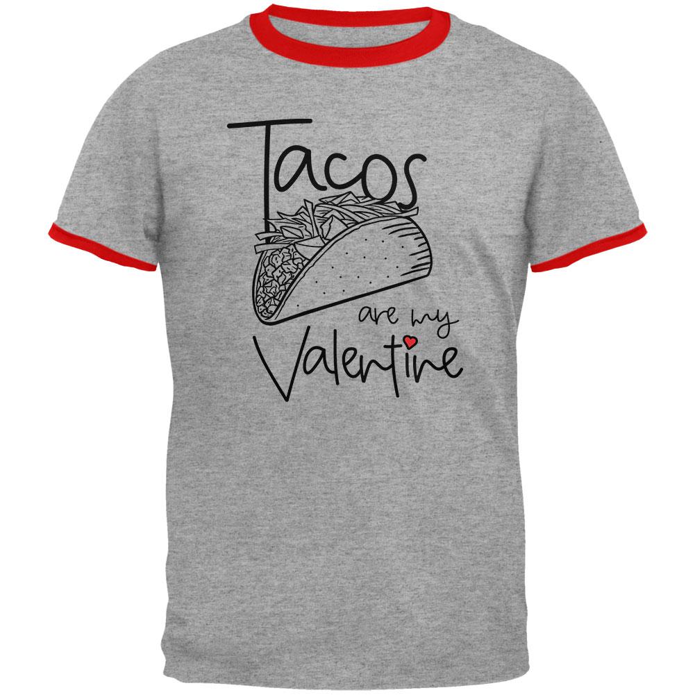 Valentine's Day Tacos are my Valentine Mens Ringer T Shirt Men's T-Shirts Old Glory LG Red
