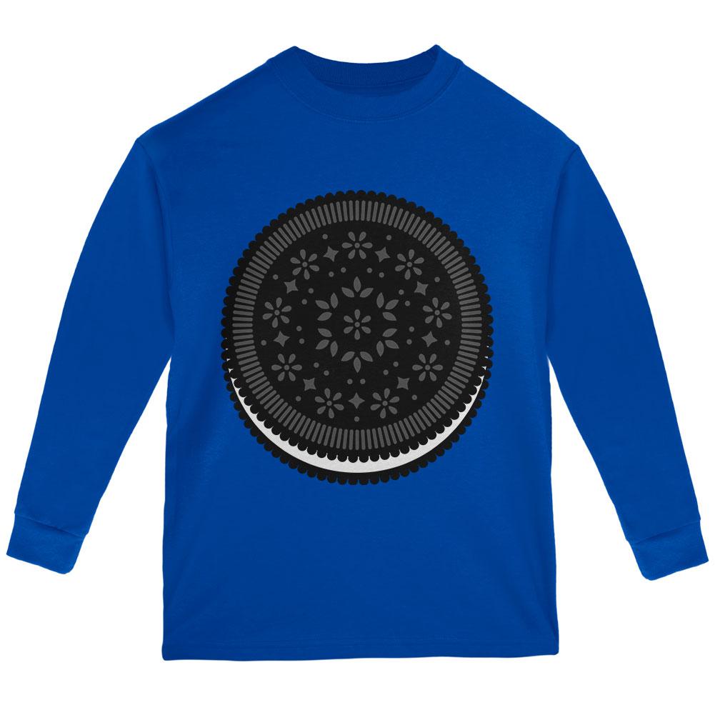 Halloween Sandwich Cookie Costume Milk Dunking Youth Long Sleeve T Shirt Youth Long Sleeves Old Glory LG Blue