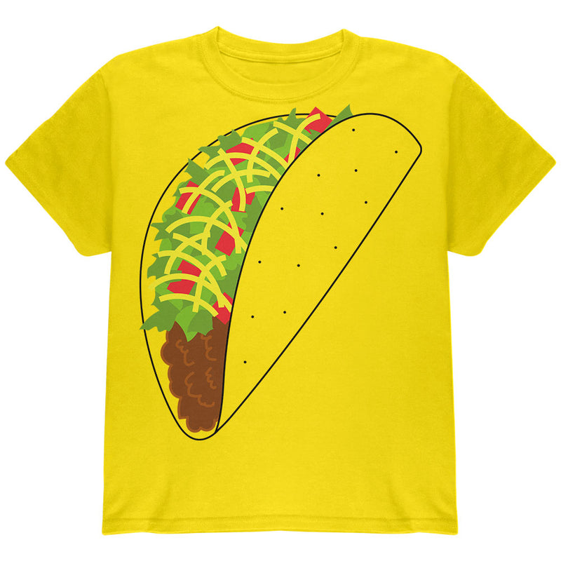 Halloween Taco Food Costume Youth T Shirt Youth T-Shirts Old Glory YLG Yellow