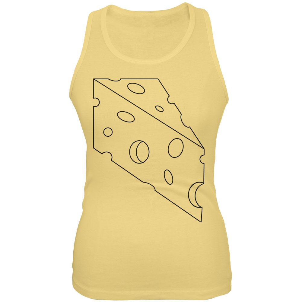 Halloween Swiss Cheese Food Costume Juniors Soft Tank Top Juniors Tank Tops Old Glory 2XL Yellow