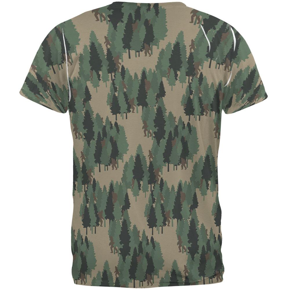 Sasquatch Bigfoot Camo Repeat Pattern All Over Mens T Shirt Men's T-Shirts Old Glory
