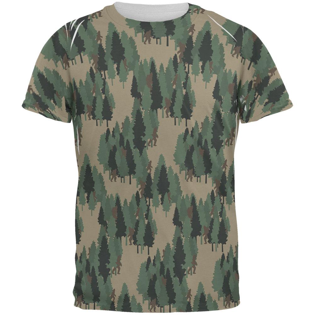 Sasquatch Bigfoot Camo Repeat Pattern All Over Mens T Shirt Men's T-Shirts Old Glory 2XL Multi