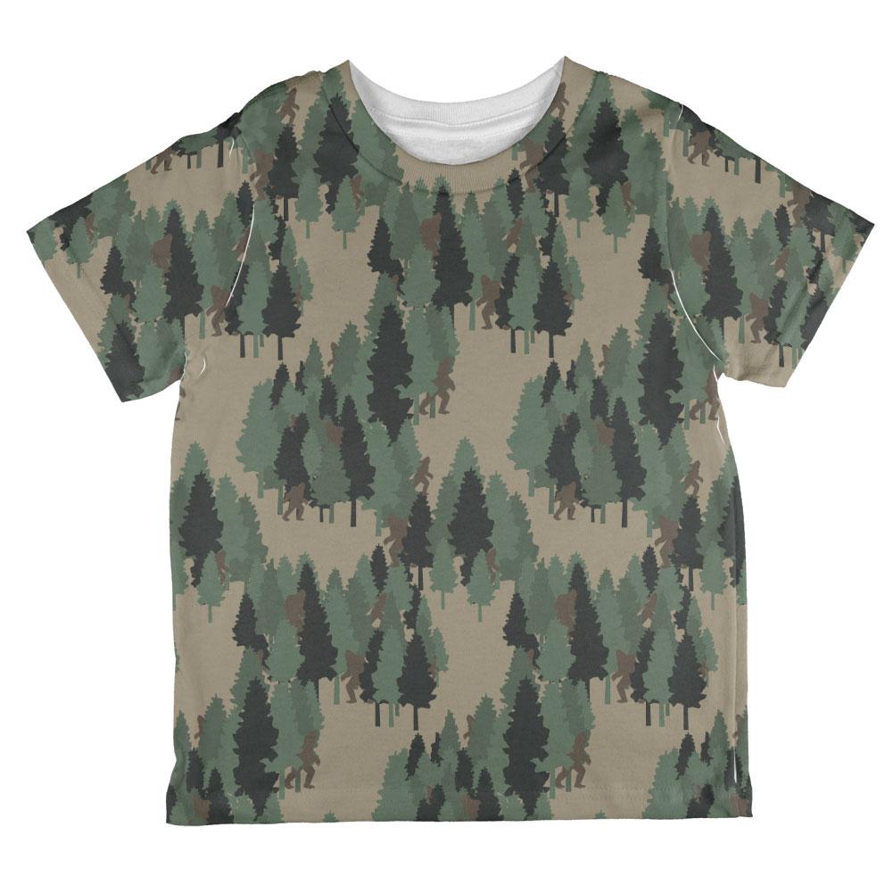 Sasquatch Bigfoot Camo Repeat Pattern All Over Toddler T Shirt Toddler T-Shirts Old Glory 2T Multi