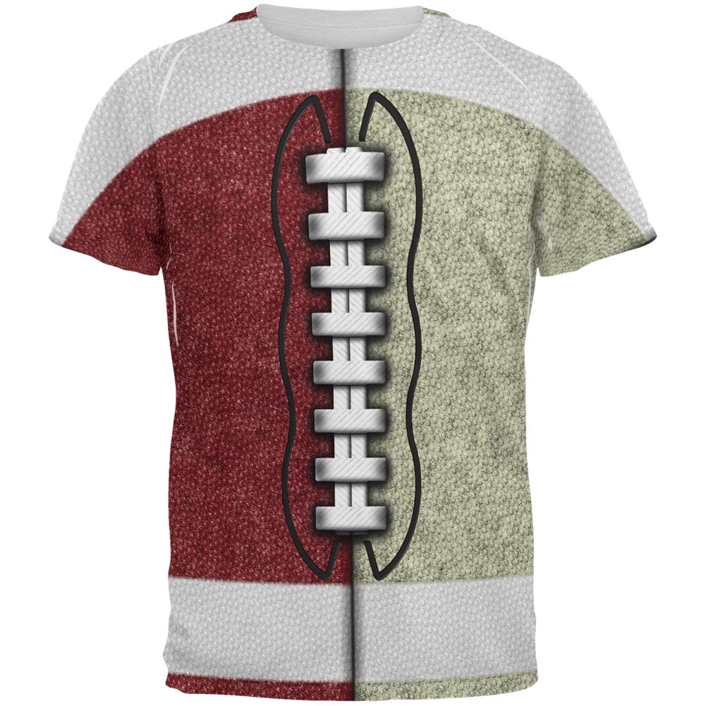 Fantasy Football Team Maroon and Gold All Over Mens T Shirt Men's T-Shirts Old Glory 2XL Multi