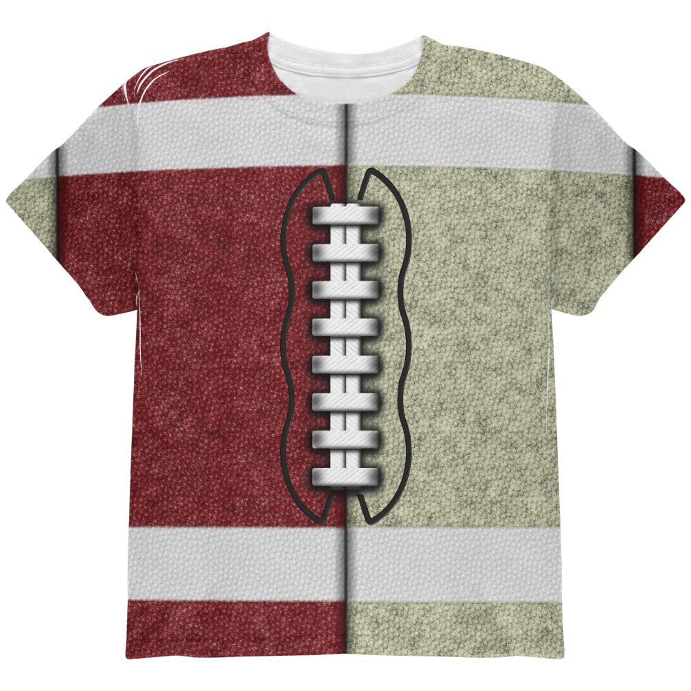 Fantasy Football Team Maroon and Gold All Over Youth T Shirt Youth T-Shirts Old Glory LG Multi