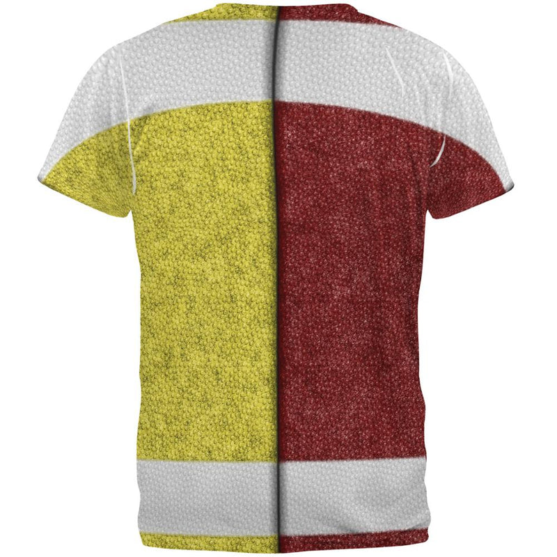 Fantasy Football Team Maroon and Yellow All Over Mens T Shirt Men's T-Shirts Old Glory