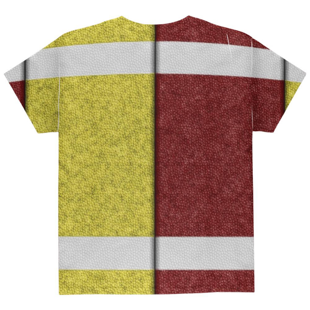 Fantasy Football Team Maroon and Yellow All Over Youth T Shirt Youth T-Shirts Old Glory