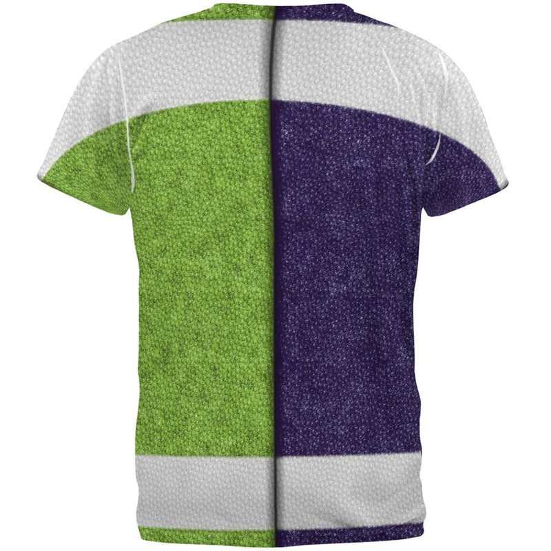 Fantasy Football Team Navy and Electric Green All Over Mens T Shirt Men's T-Shirts Old Glory