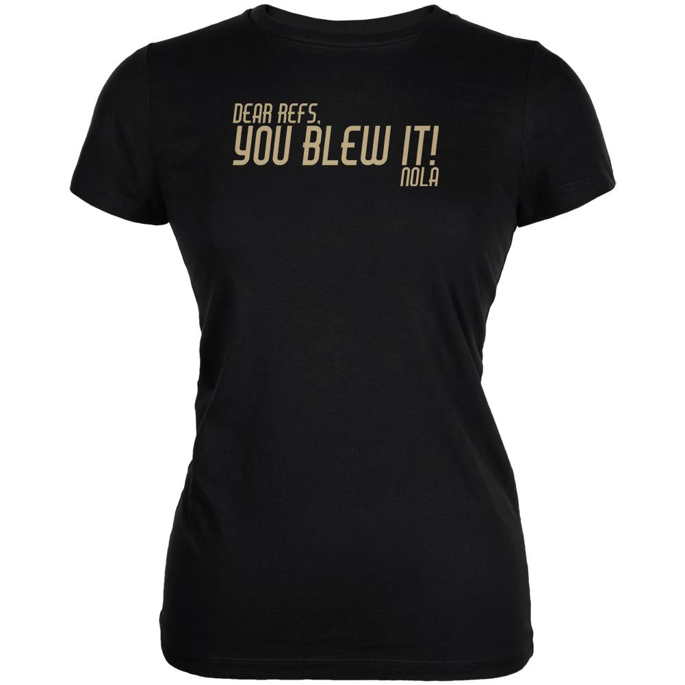 Dear Refs You Blew It NOLA Juniors Soft T Shirt Juniors T-Shirts Old Glory 2XL Black